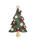 Prachtige groene kerst boom broche met stras steentjes