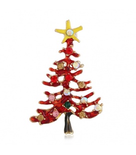 Mooie vrolijke kerst broche kerstboom