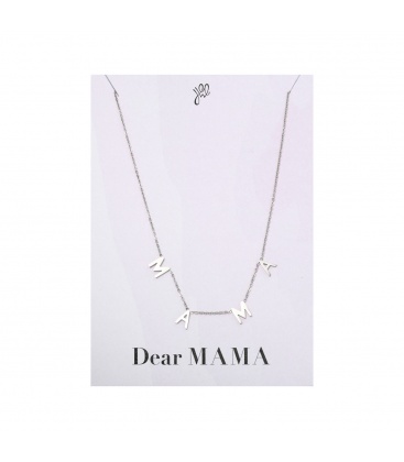 Leuke zilverkleurige halsketting met de letters MAMA