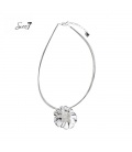 Zilverkleurige dunne ketting met grote bloem