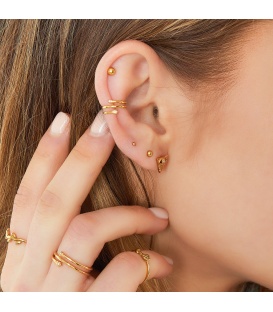 Earcuff spiraal met kleine steentjes