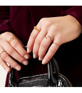 Zilverkleurige gedraaide ring met een klein zirkoonsteentje (18)