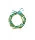 Yehwang - Groene met goudkleurige armband van meerdere strengen en strik