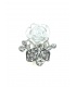  Witte Rozen Oorclips met Strass Steentjes - Schitter in Stijl!