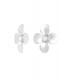 Statement oorbellen floral pearl - zilver