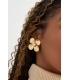 Statement oorbellen floral pearl - zilver