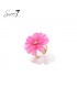 Goudkleurige Ring met Roze Bloem - Betoverende Sieraden voor Elegante Looks