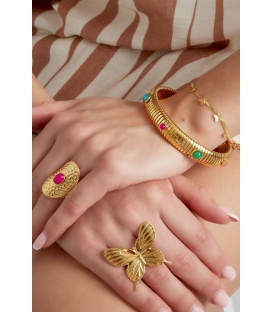 Goudkleurige Armband Met Gekleurde Steentjes - Verrijk Jouw Stijl