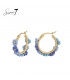 Goudkleurige oorhangers met blauwe bloemen - Elegante en veelzijdige sieraden