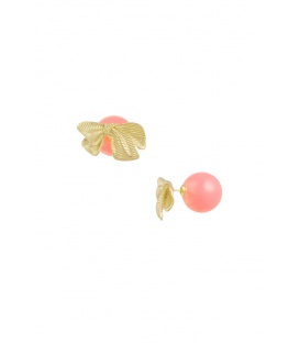 Strikjes studs oorbellen kleur - roze