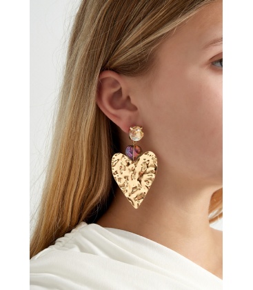 Big love statement oorbellen - roze goud