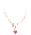 Ketting flower to heart - roze goud SKU0217078-351 Pink Gold Groothandel SKU0217078-351