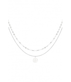 Ketting smiley day - zilver SKU0217464-111 Zilver Groothandel SKU0217464-111