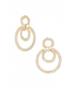 Shimmering Rings Beads oorbellen - beige SKU0292640-538 Beige Groothandel SKU0292640-538