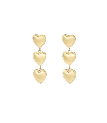 Stack of hearts oorbellen - goud SKU0292807-188 Goud Groothandel SKU0292807-188