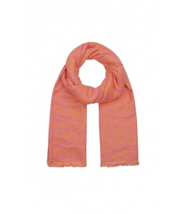 Trendy oranje-roze wintersjaal met print voor dames