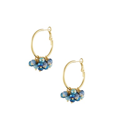 Bead it up oorbellen - blauw goud SKU0292960-208 Blauw Gold Groothandel SKU0292960-208