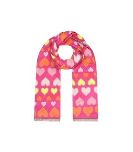 Sjaal hearts all over - fuchsia SKU0605274-352 Fuchsia Groothandel SKU0605274-352