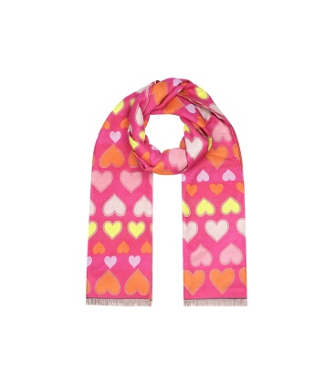 Sjaal hearts all over - fuchsia SKU0605274-352 Fuchsia Groothandel SKU0605274-352