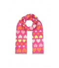 Sjaal hearts all over - fuchsia SKU0605274-352 Fuchsia Groothandel SKU0605274-352