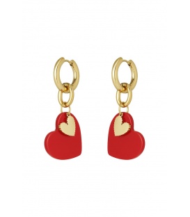 Oorbellen sweetheart charm - Rood SKU0293072-308 Rood Groothandel SKU0293072-308