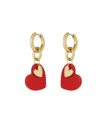 Oorbellen sweetheart charm - Rood SKU0293072-308 Rood Groothandel SKU0293072-308