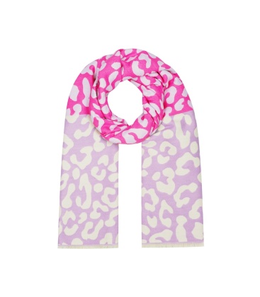 Roze met paarse warme winter sjaal met print