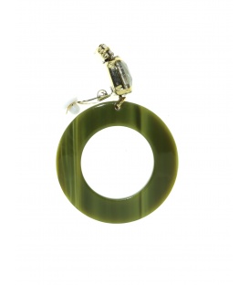 Groene oorclips met glas steentjes